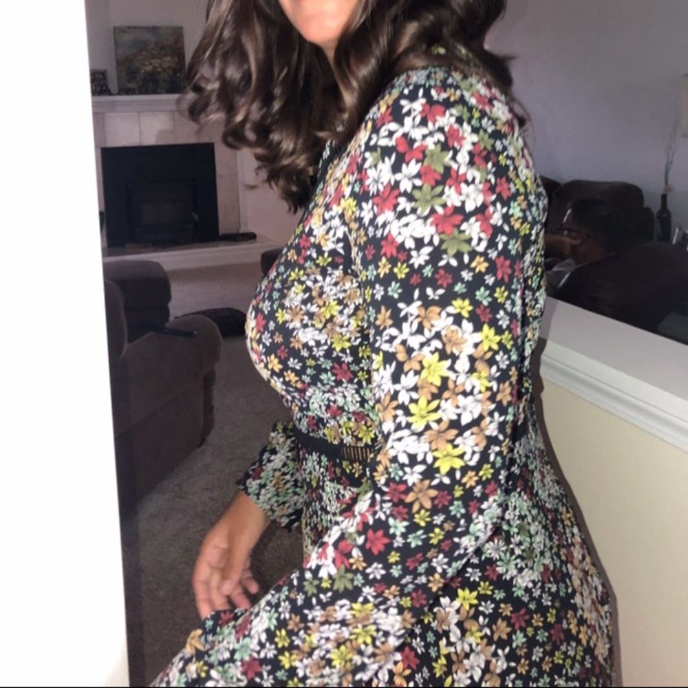 Topshop Floral Longsleeve Dress